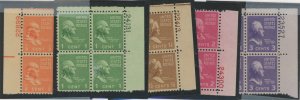 United States #803-807 Mint (NH) Plate Block