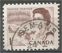 CANADA, 1967, used 1c, Queen Elizabeth II, Scott 454