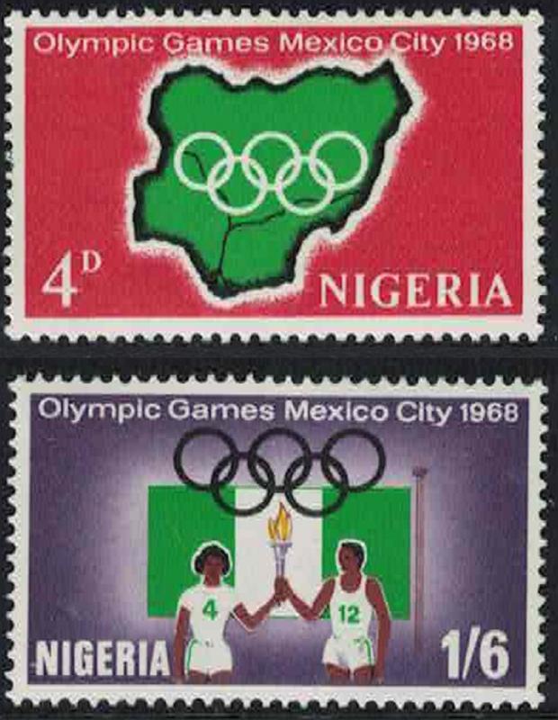 Nigeria Olympic Games Mexico 2v SG#213-214