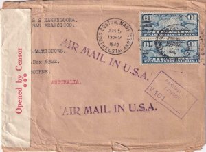 1940, South Boston, MA to Melbourne, Australia, Censored, See Remark (C2748)