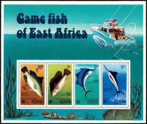 Kenya 1977 - Game Fish of East Africa - Souvenir Sheet - Scott 71a - MNH