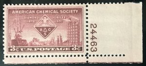 US #1002 XF Mint NH OG, LR Plate #24463 Single.   10224