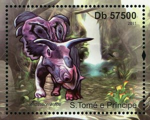 Spectacular Horned Dinosaurs Stamp Einiosaurus Medusaceratops S/S MNH #4834-4835