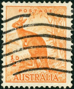 Australia SG164 of 1938 VARIETY ½d KGVI Orange Ref:085