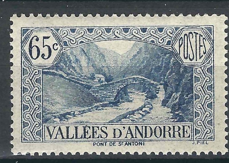 Andorra (French) 42 YT 68 MVLH F/VF 1938 SCV $18.50