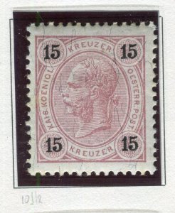 AUSTRIA; 1890 early classic F. Joseph issue fine Mint hinged 15k. value