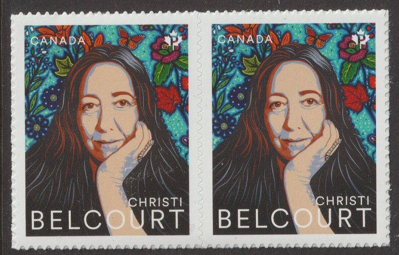 Canada 3452 Indigenous Leaders Christi Belcourt P horz pair MNH 2024