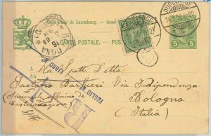 42295 - LUXEMBOURG - POSTAL HISTORY - FULL CARD to ITALY 1906-