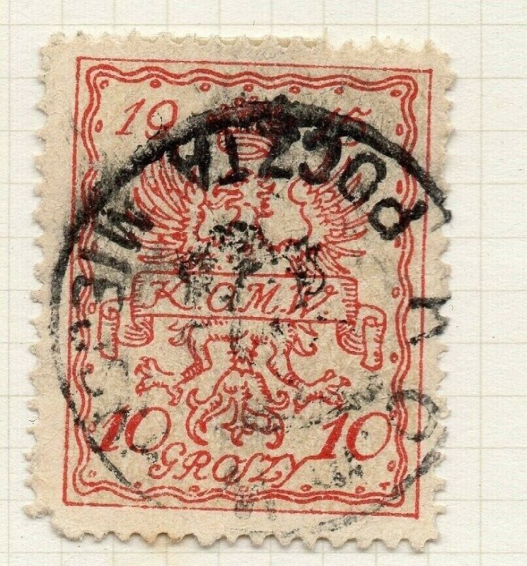 Poland Warsaw 1915 Early Issue Fine Used 10gr. Postmark NW-14427