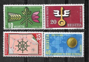 Switzerland # 347-50  Commemoratives 1954  (4)  VF Unused VLH