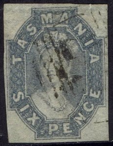 TASMANIA 1860 QV CHALON 6D IMPERF USED