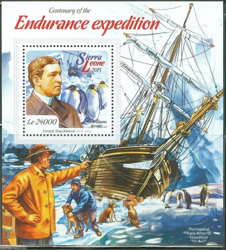 SIERRA LEONE 2015 CENTENARY OF THE ENDURANCE EXPEDITION SHACKLETON S/S MINT NH