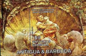 ANTIGUA - 1984 - Correggio, 450 Death Anniv - Perf Min Sheet - Mint Never Hinged