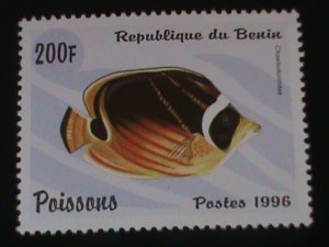 ​BENIN-1996-COLORFUL-BEAUTIFUL-LOVELY FISHES-MNH -VF-LAST ONE-HARD TO FIND