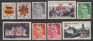 Reunion 1951-52 Sc 288-96 set MLH*