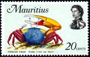 Fiddler Crab, Mauritius stamp SC#345 MNH