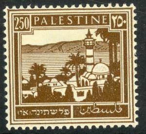 PALESTINE 1927-42 250m Deep Brown Tiberias and Sea of Galilee Pictorial Sc 82 MH