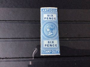 Antigua BF5 1870 mint never hinged six pence Duty Stamp Ref 56510