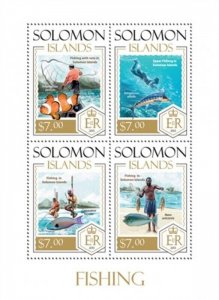 Solomon Islands - 2013 Fish & Fishing - 4 Stamp Sheet - 19M-313