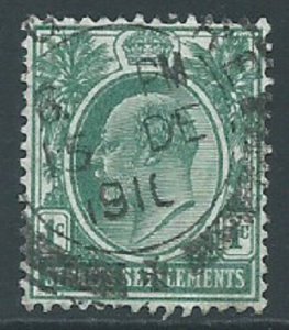 Straits Settlements, Sc #129, 1c Used