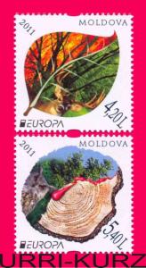 MOLDOVA 2011 Europa CEPT Forests Flora Fauna Nature 2v Scott 713-714 Mi749-750