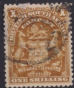 British South Africa Company 1898 - 08 QV 1/-d Brownish Yellow used SG 84d ( ...