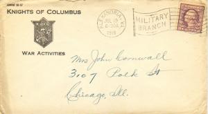 United States Virginia Military Branch Alexandria, Va. 1918 American Flag Typ...