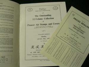 HR HARMER AUCTION CATALOGUE 1958 AIR STAMPS AND COVERS 'ROTHSCHILD'