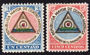 El Salvador Scott 175-76 complete set F to VF mint OG HHR.  FREE..