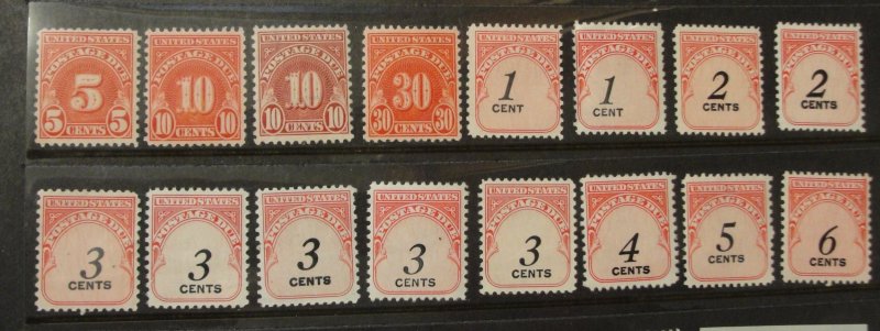 US Postage Due Lot – Most MH
