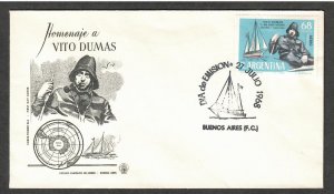Argentina Airmail # C112 , Vito Dumas Voyage Commemoration FDC - I Combine S/H