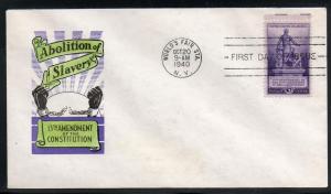 US #902 13th Amendment FDC Ioor Cachet Addr B170
