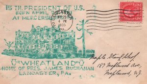 WHEATLAND HOME OF 15th PRESIDENT OF U.S. JAMES BUCHANAN LANCASTER PA 1935