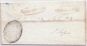 Italy Cesena c1850 boxed sl on Stampless Folded Letter to Forli.