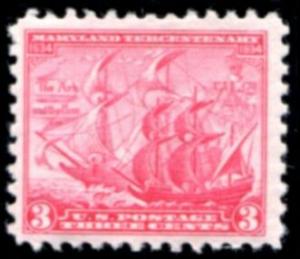 US Stamp #736 MLH Maryland Tercentenary Commemorative Single