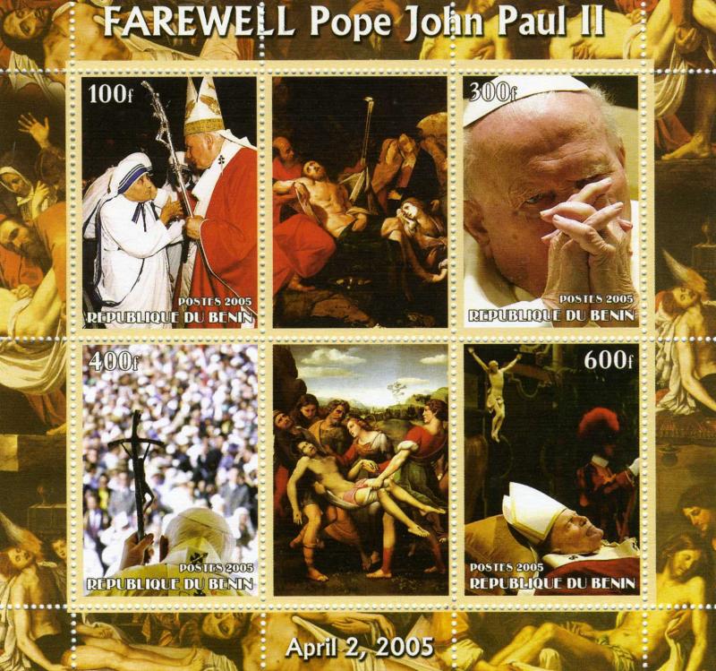Farewell POPE JOHN PAUL II MOTHER TERESA Sheet Perforated Mint (NH)