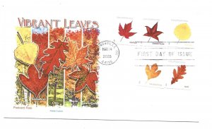 5971-75 Five Vibrant Leaves coils on one Panda Cachets FDC