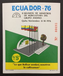 Ecuador 1976 #c595 S/S, Agricultural Meeting, MNH.