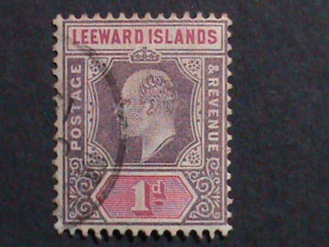 ​LEEWARD ISLANDS-1902 SC#21 KING GEORGE V-FANCY CANCEL 121 YEARS OLD VF