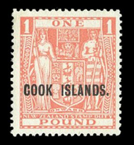 Cook Islands #106 Cat$125, 1936 £1 pink, hinged