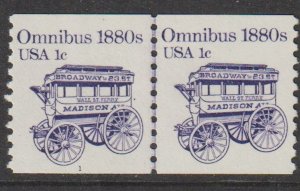 U.S.  Scott# 1897 1983 Omnibus 1880's VF MNH Plate #1 Line Pair
