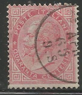 ITALY 31, USED, 1865 ISSUE