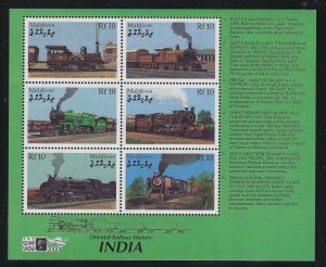 Maldive Islands 2000 Oriental Railway S/S Sc# 2443 NH 