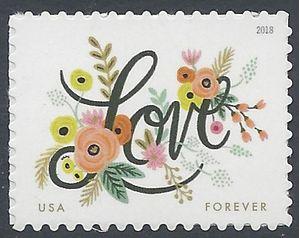 #5255 (50c Forever) Love Flourishes 2018 Mint NH