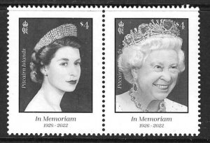 PITCAIRN ISLANDS 2022 MEMORIAM OF QUEEN ELIZABETH PAIR MNH