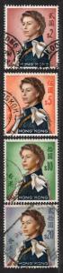 **Hong Kong, SC# 214-217 Used VF Partial Set, High Values, CV $33.00