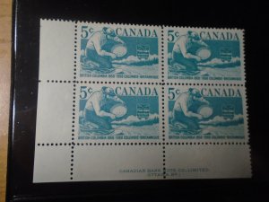 Canada  #  377  LL  #  1   Plate Block
