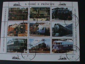 ST. THOMAS-1997-150TH ANNIVERSAY-RAILWAYS SYSTERM-CTO FANCY CANCEL SHEET VF