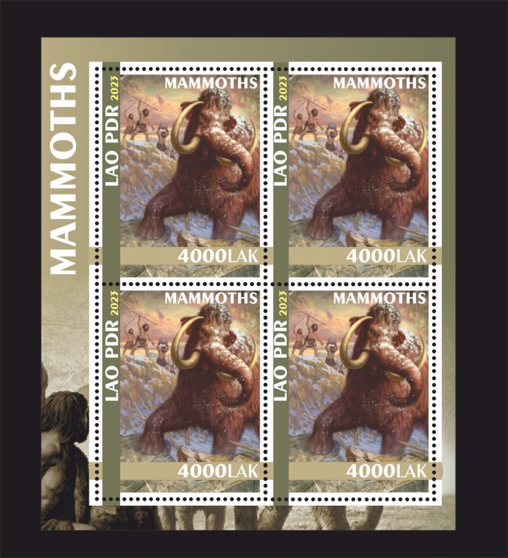 Stamps.Prehistoric Fauna Mammoths 2023 6 sheets perforated NEW