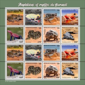 BURUNDI - 2023 - Amphibians & Reptiles -  Perf 16v Sheet - Mint Never Hinged